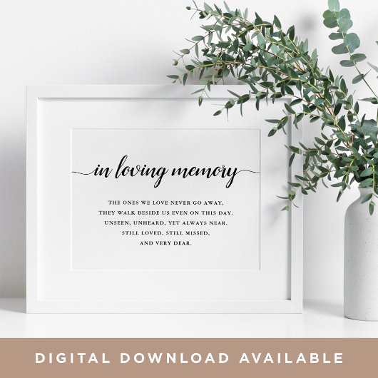 Schwarz-Weiß-Kalligrafie-Gedenkzeichen Poster