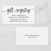 Schwarz-Weiß-Kalligrafie-Geschenkregister Begleitkarte (Vorne/Hinten)