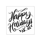 Schwarz-Weiß-Kalligrafie glückliche Ferien Gummistempel (Prägung)