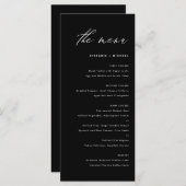 Schwarz-Weiß-Kalligrafie-Hochzeit Menükarte (Vorne/Hinten)