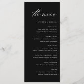 Schwarz-Weiß-Kalligrafie-Hochzeit Menükarte (Vorderseite)