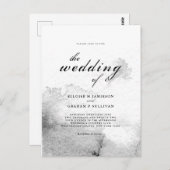 Schwarz-Weiß-Kalligrafie-Hochzeit Postkarte (Vorne/Hinten)