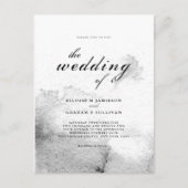 Schwarz-Weiß-Kalligrafie-Hochzeit Postkarte (Vorderseite)