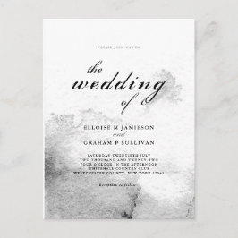 Schwarz-Weiß-Kalligrafie-Hochzeit Postkarte