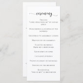 Schwarz-Weiß-Kalligrafie-Hochzeit Programm (Vorne/Hinten)