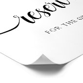 Schwarz-Weiß-Kalligrafie-Hochzeit "Reserviert"-Zei Poster (Ecke)