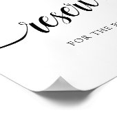 Schwarz-Weiß-Kalligrafie-Hochzeit "Reserviert"-Zei Poster (Ecke)