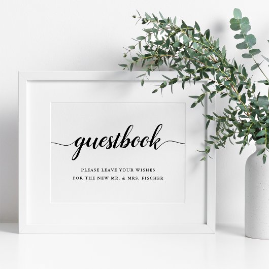 Schwarz-Weiß-Kalligrafie Hochzeitseglied Poster