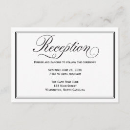 Schwarz-Weiß-Kalligrafie-Hochzeitskarte Begleitkarte