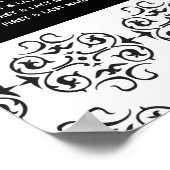 Schwarz-Weiß-Kalligrafie-Hochzeitskizze Poster (Ecke)