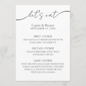 Schwarz-Weiß-Kalligrafie-Hochzeitsmenü Menükarte (Vorderseite)