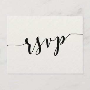 Schwarz-Weiß-Kalligrafie-Hochzeitspostkarten Einladungspostkarte
