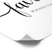 Schwarz-Weiß-Kalligrafie-Hochzeitssymbol "Favors" Poster (Ecke)