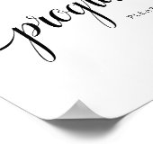 Schwarz-Weiß-Kalligrafie-Hochzeitssymbol "Programm Poster (Ecke)