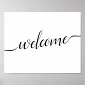 Schwarz-Weiß-Kalligrafie-Hochzeitssymbol "Willkomm Poster (Vorne)