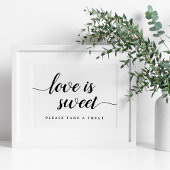 Schwarz-Weiß-Kalligrafie Hochzeitsszenario Dessert Poster