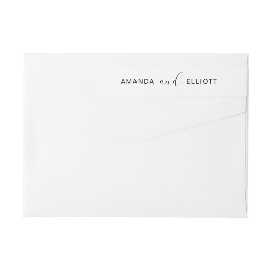 Schwarz-Weiß-Kalligrafie-Hochzeitstil-Rücksendeadr (Rückseite)