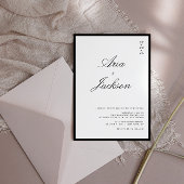 Schwarz-Weiß-Kalligrafie Moderne QR-Code Hochzeit Einladung