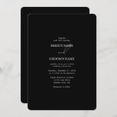 Schwarz-Weiß-Kalligrafie-Signatur-Skript-Hochzeit Einladung (Vorne/Hinten)