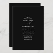 Schwarz-Weiß-Kalligrafie-Signatur-Skript-Hochzeit Einladung (Vorne/Hinten)