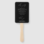 Schwarz-Weiß-Kalligrafie-Signatur-Skript-Hochzeit Fächer (Rückseite)