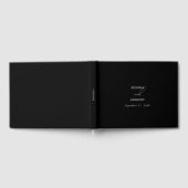 Schwarz-Weiß-Kalligrafie-Signatur-Skript-Hochzeit Gästebuch (Voll)