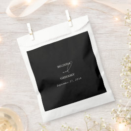 Schwarz-Weiß-Kalligrafie-Signatur-Skript-Hochzeit Geschenktütchen
