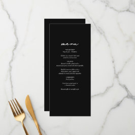 Schwarz-Weiß-Kalligrafie-Signatur-Skript-Hochzeit Menükarte
