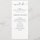 Schwarz-Weiß-Kalligrafie-Skript, das wir Hochzeit  Programm (Vorderseite)