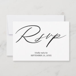 Schwarz-Weiß-Kalligraphie 2 mit RSVP-Karte RSVP Karte