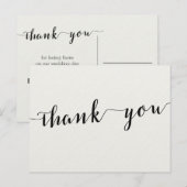 Schwarz-Weiß-Kalligraphie Danke Postkarten (Vorne/Hinten)