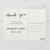 Schwarz-Weiß-Kalligraphie Danke Postkarten (Rückseite)