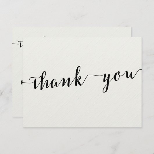 Schwarz-Weiß-Kalligraphie Danke Postkarten (Vorne/Hinten)