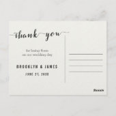 Schwarz-Weiß-Kalligraphie Danke Postkarten (Rückseite)