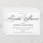 Schwarz-Weiß-Kalligraphie Elegantes Brautparty Einladung (Vorderseite)