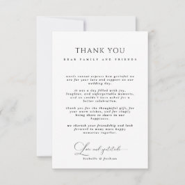 Schwarz-Weiß-Kalligraphie-Liebe & Dankesehnung Dankeskarte