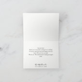 Schwarz-Weiß-Kalligraphie Minimalistisch Dankeskarte (Innenseite)