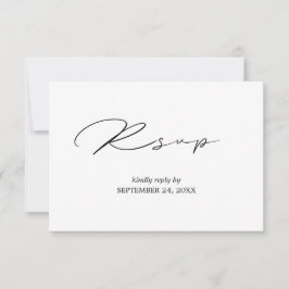 Schwarz-Weiß-Kalligraphie mit Mahl-RSVP-Karte RSVP Karte