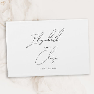 Schwarz-Weiß-Kalligraphie-Namen Hochzeiten Gästebuch