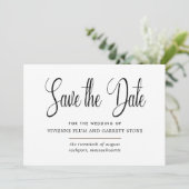Schwarz-Weiß-Kalligraphie Save the Date (Stehend Vorderseite)