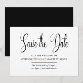 Schwarz-Weiß-Kalligraphie Save the Date (Vorne/Hinten)
