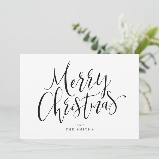 Schwarz-Weiß-Kalligraphie Weihnachten (Stehend Vorderseite)