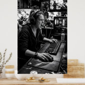 Schwarz-weiß-Kampfstation-Anleitungsposter Poster (Küche)