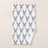 Schwarz-Weiß-Kaninchen Badhandtuch Set (Handtuch)