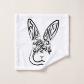 Schwarz-Weiß-Kaninchen Badhandtuch Set (Waschlappen)