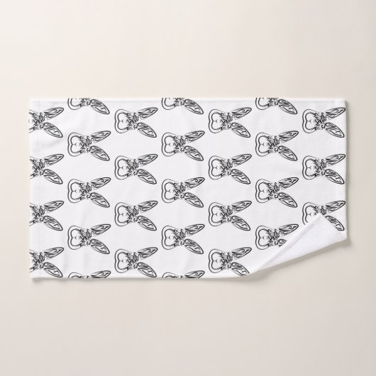 Schwarz-Weiß-Kaninchen Badhandtuch Set (Handtuch)
