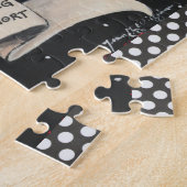 Schwarz-Weiß-Kaninchen-Blütenpuzzle Puzzle (Seite)