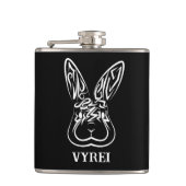 Schwarz-Weiß-Kaninchen Flachmann (Vorderseite)