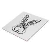 Schwarz-Weiß-Kaninchen Fliese (Seite)