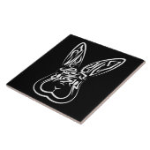 Schwarz-Weiß-Kaninchen Fliese (Seite)